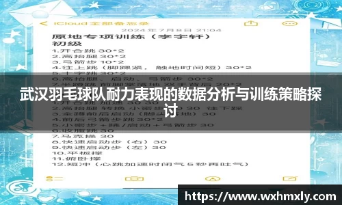 武汉羽毛球队耐力表现的数据分析与训练策略探讨
