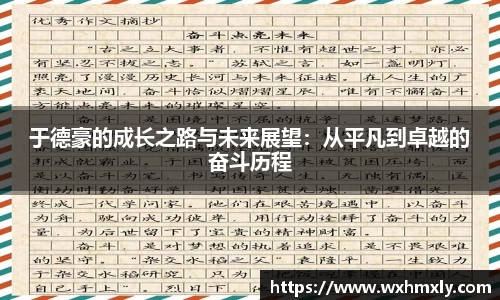 于德豪的成长之路与未来展望：从平凡到卓越的奋斗历程